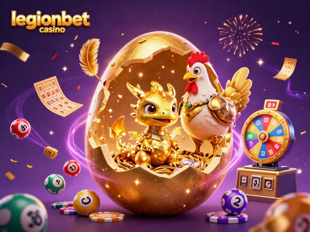 Win big at legionbet casino, revealing a golden dragon amidst exciting gaming elements.