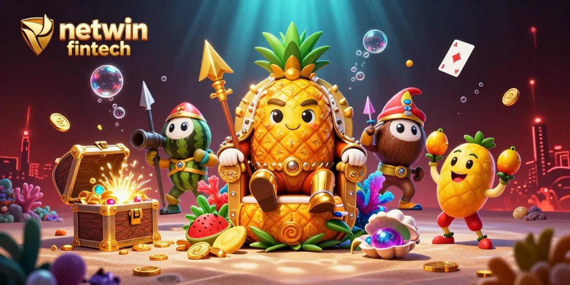 Engage with exciting games at netwin fintech featuring vibrant characters and casino elements in a dynamic beach setting.