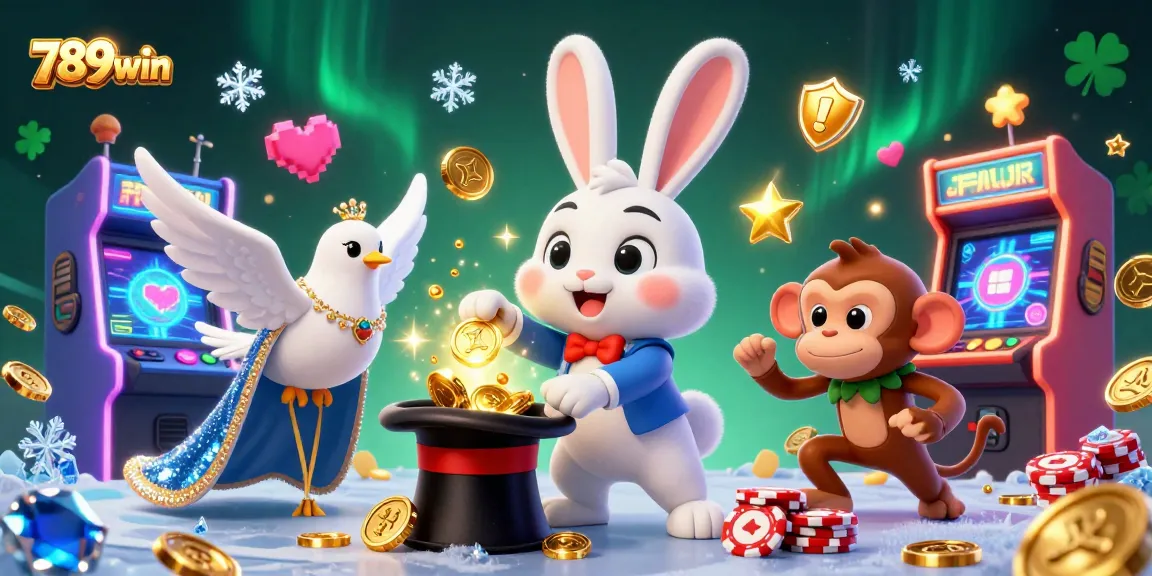 Experience exciting gaming adventures with 789win’s vibrant 3D casino illustration featuring magical characters.
