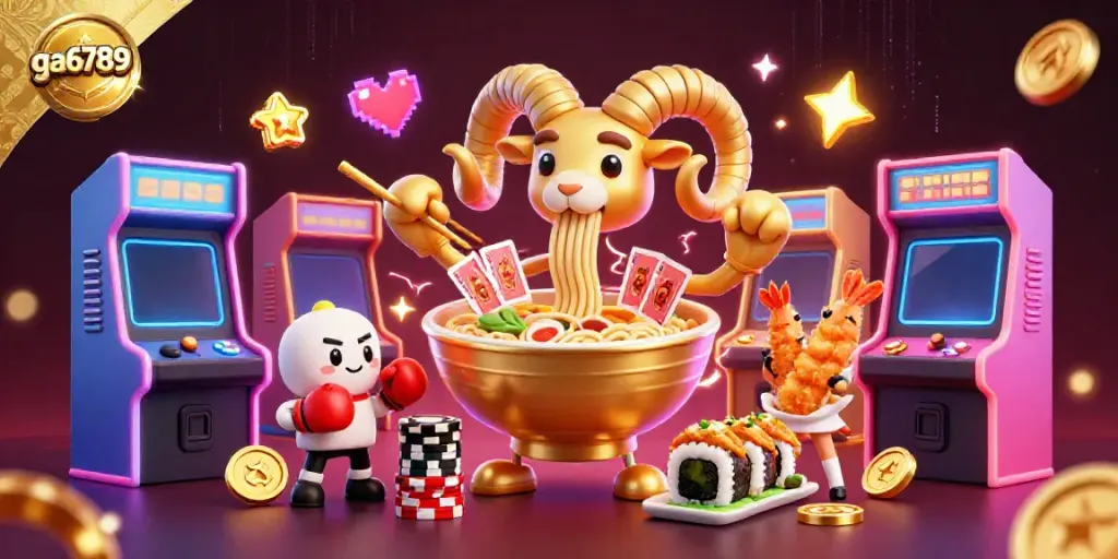 Engage in thrilling gameplay at ga6789 with an exciting 3D cartoon casino scene and interactive elements.