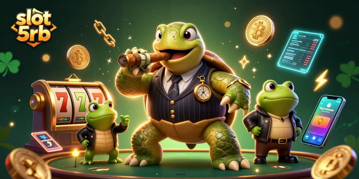 Experience thrilling gambling action with the slot 5rb featuring a unique character ensemble in an engaging casino scene.